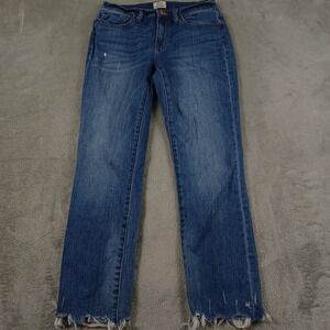 J Crew Jeans Womens 25 Blue Denim Slim Boyfriend Frayed Preppy Modern‎